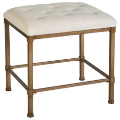 Benches & Ottomans-Kirkland's Home Katherine Backless Vanity Stool Tan