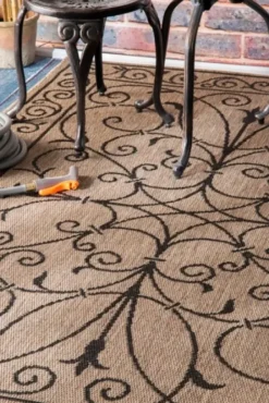 Outdoor Rugs-Kirkland's Home Kaya Rust Gradient Indoor/Outdoor Area Rug, 6X9 Orange