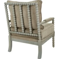 Accent Chairs-Kirkland's Home Khaki Liam Turned Leg Accent Chair Tan
