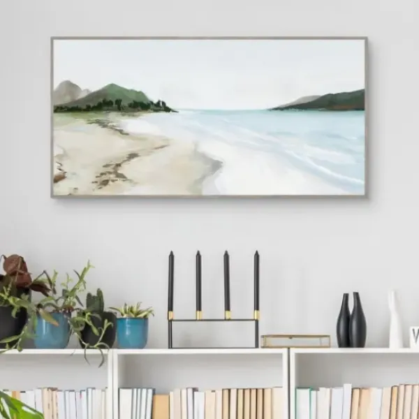 Framed Art-Kirkland's Home Kiss From A Wave Framed Wall Art Gray/White/Green