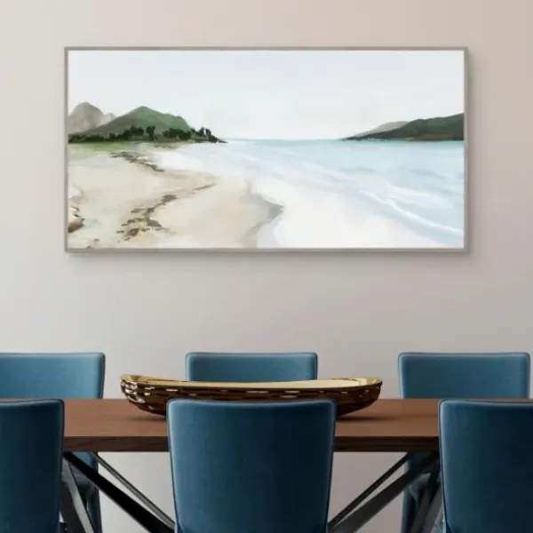 Framed Art-Kirkland's Home Kiss From A Wave Framed Wall Art Gray/White/Green