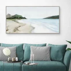 Framed Art-Kirkland's Home Kiss From A Wave Framed Wall Art Gray/White/Green
