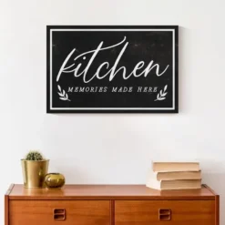 Wall Quotes & Signs-Kirkland's Home Kitchen Memories Canvas Wall Plaque Black/White