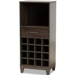 Cabinets & Sideboards-Kirkland's Home Kitredge Dark Wine Cabinet Brown