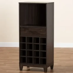 Cabinets & Sideboards-Kirkland's Home Kitredge Dark Wine Cabinet Brown