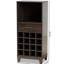Cabinets & Sideboards-Kirkland's Home Kitredge Dark Wine Cabinet Brown