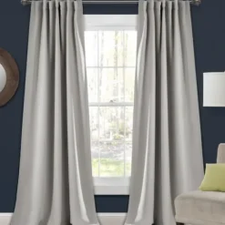 Curtains & Drapes-Kirkland's Home Knotted Curtain Panel Set, 95 In. Blue