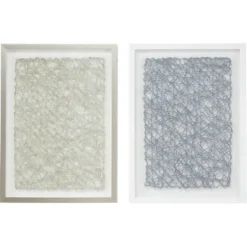 Framed Art-Kirkland's Home Knotted String 2-Pc. Shadow Box Set Green/Blue/White