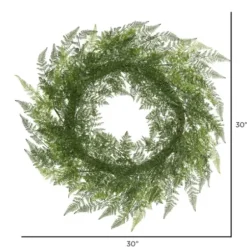 Wreaths-Kirkland's Home Lace Fern Wreath, 30 In. Green
