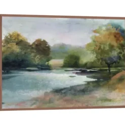 Canvas Art-Kirkland's Home Lacu Ii Framed Canvas Art Print Brown/Blue