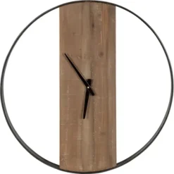 Clocks-Kirkland's Home Ladd Natural Wood Wall Clock Black