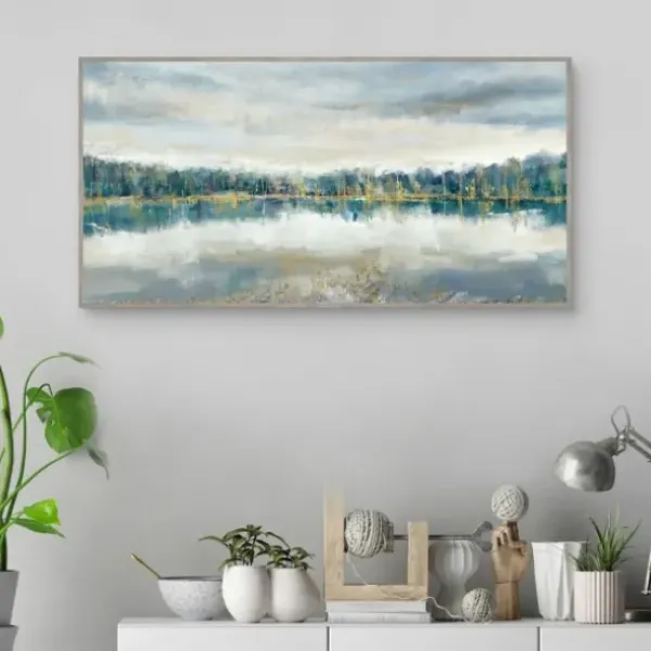 Canvas Art-Kirkland's Home Lakeside Luxe Framed Canvas Art Print Green/Blue