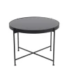 Accent & End Tables-Kirkland's Home Large Metal And Glass Side Table Black
