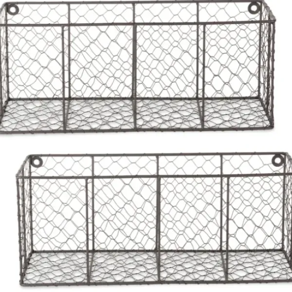 Wall Storage-Kirkland's Home Large Wall Hanging Chicken Wire Baskets, Set Of 2
