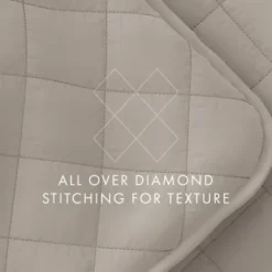 Quilts-Kirkland's Home Latte Stitched Diamond 3-Pc. Queen Quilt Set Tan