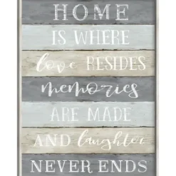 Wall Quotes & Signs-Kirkland's Home Laughter Never Ends Framed Canvas Art Print Blue/Green