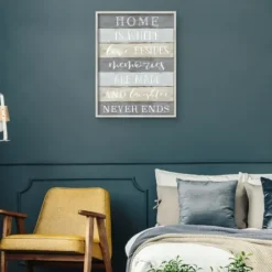 Wall Quotes & Signs-Kirkland's Home Laughter Never Ends Framed Canvas Art Print Blue/Green