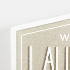 Wall Quotes & Signs-Kirkland's Home Laundry & Co. Hexagon Wood Plaque Tan/White