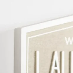 Wall Quotes & Signs-Kirkland's Home Laundry & Co. Hexagon Wood Plaque Tan/White