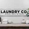 Wall Quotes & Signs-Kirkland's Home Laundry Co. Metal Wall Plaque Black/White