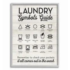Wall Quotes & Signs-Kirkland's Home Laundry Symbols Guide Framed Art Print Black/White/Gray