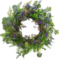 Wreaths-Kirkland's Home Lavender And Catnip Wild Floral Wreath Green/Purple