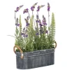Arrangements & Greenery-Kirkland's Home Lavender And Fern Arrangement In Iron Pot, 16 In. Green/Purple