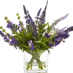 Wreaths-Kirkland's Home Lavender Wreath And Arrangement 2-Pc. Set Purple/Green