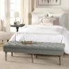 Benches & Ottomans-Kirkland's Home Layla Button Tufted Bench Gray