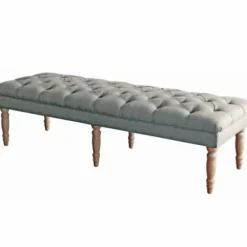 Benches & Ottomans-Kirkland's Home Layla Button Tufted Bench Gray