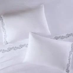 Bed Sheets-Kirkland's Home Leafy Vine Hem Microfiber 4-Pc. King Sheet Set White/Green