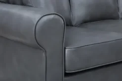 Sofas & Loveseats-Kirkland's Home Leather Rolled Arm Sectional Gray