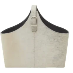 Baskets & Boxes-Kirkland's Home Leather Textured Magazine Rack White