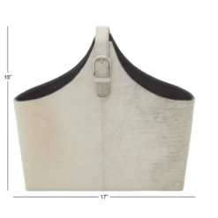 Baskets & Boxes-Kirkland's Home Leather Textured Magazine Rack White