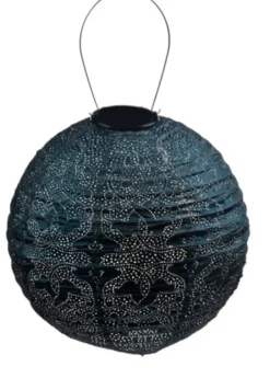 Outdoor Lighting-Kirkland's Home Led Round Dark Ii Outdoor Hanging Lantern Blue