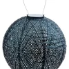 Outdoor Lighting-Kirkland's Home Led Round Dark Outdoor Hanging Lantern Blue