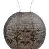 Outdoor Lighting-Kirkland's Home Led Round Taupe Outdoor Hanging Lantern Gray