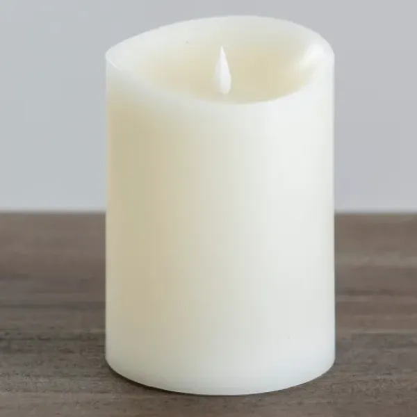 Flameless Candles-Kirkland's Home Led Soft Flame Pillar Candle, 5X7 In. Ivory