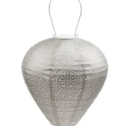 Outdoor Lighting-Kirkland's Home Led Taupe Balloon Outdoor Hanging Lantern Gray