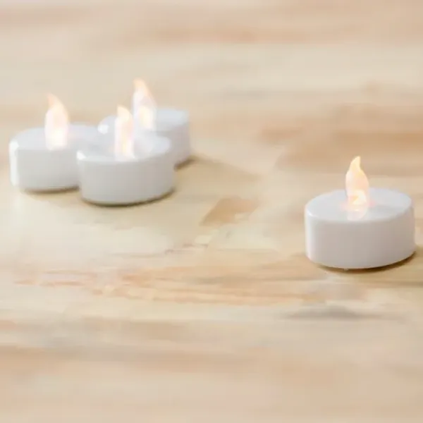 Flameless Candles-Kirkland's Home Led Warm Light Tealight Candles, Set Of 4 White