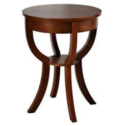 Accent & End Tables-Kirkland's Home Leila Round Cherry Accent Table Brown