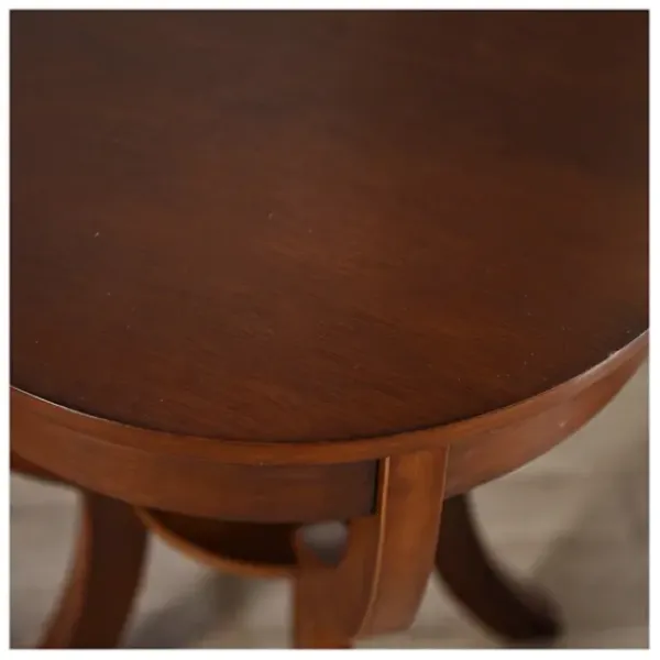 Accent & End Tables-Kirkland's Home Leila Round Cherry Accent Table Brown