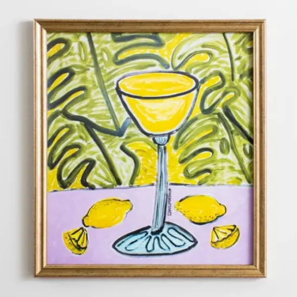 Framed Art-Kirkland's Home Lemon Twist Framed Art Print Yellow/Green