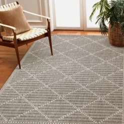 Outdoor Rugs-Kirkland's Home Leopard Border Outdoor Area Rug, 6X9 Gray