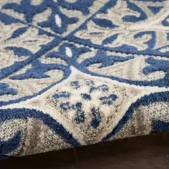 Outdoor Rugs-Kirkland's Home Leslie Green Floral Trellis Outdoor Rug, 5X8 Green/White