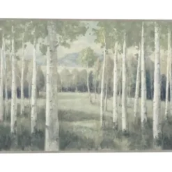 Framed Art-Kirkland's Home Light Aspens Forest Framed Wall Art Gray/White/Green