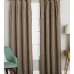 Curtains & Drapes-Kirkland's Home Light Blackout Curtain Panel Set, 84 In. Gray