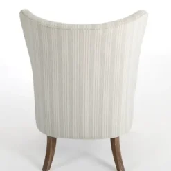 Accent Chairs-Kirkland's Home Light Blue Stripe Wingback Accent Chair White/Blue