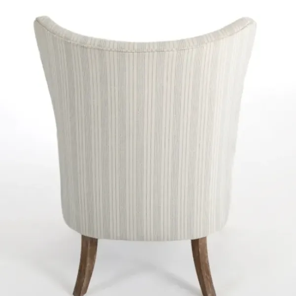Accent Chairs-Kirkland's Home Light Blue Stripe Wingback Accent Chair White/Blue