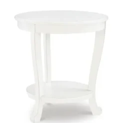 Accent & End Tables-Kirkland's Home Light Cream Curved Legs Accent Table Ivory